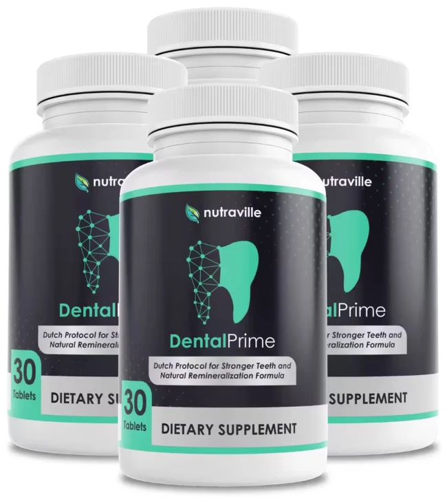 Four bottles of DentalPrime